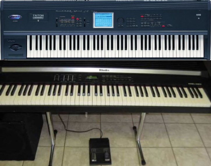 Rhodes MK-80 and KORG Triton Extreme Synth/Sampler